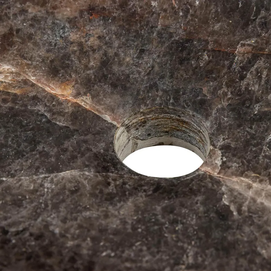 Handmade countertop sink in smoky quartz stone, Vigasio Viadurini