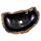 Modern countertop sink handmade in fossil wood, Negrar Viadurini