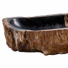Modern countertop sink handmade in fossil wood, Negrar Viadurini