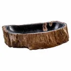 Modern countertop sink handmade in fossil wood, Negrar Viadurini