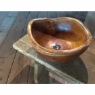 Vigevano modern countertop washbasin in natural teak wood Viadurini