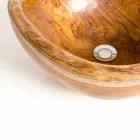 Vigevano modern countertop washbasin in natural teak wood Viadurini