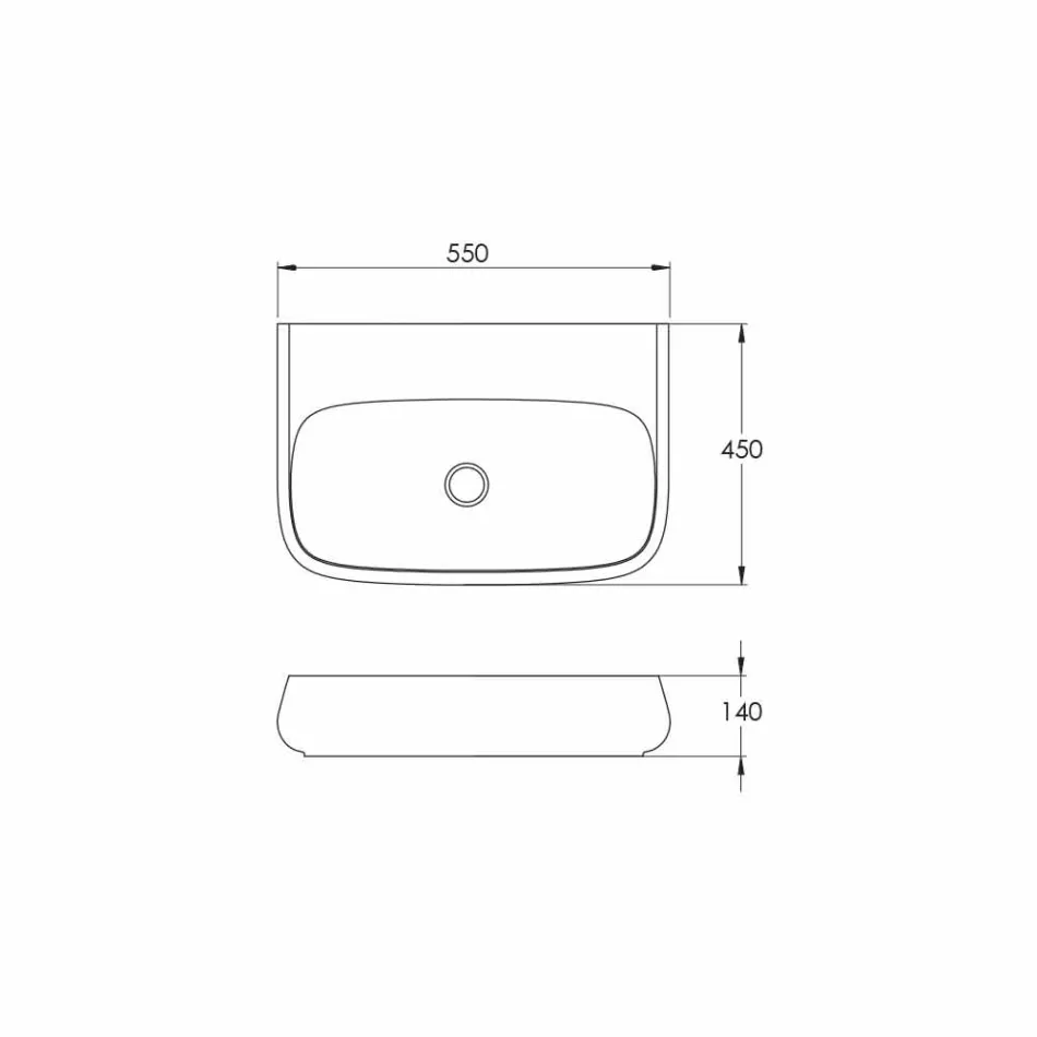 Free-standing or wall-mounted ceramic sink L 55cm made in Italy, Gais Viadurini