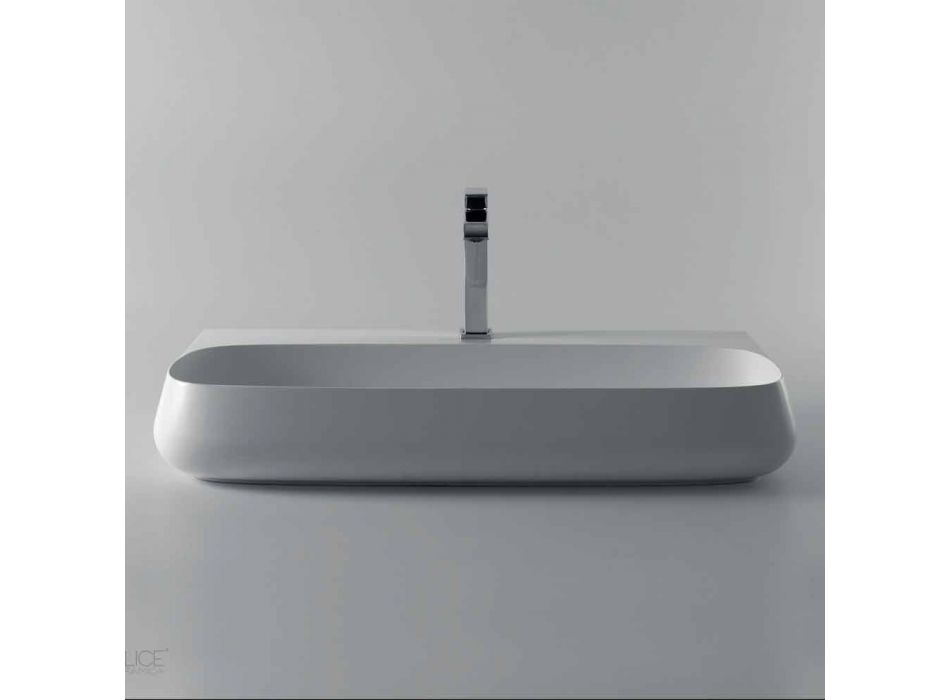 Free-standing or suspended ceramic sink L 90cm made in Italy, Gais Viadurini