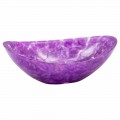 Design oval countertop washbasin in violet resin, Buonalbergo