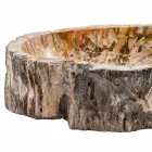 Countertop sink produced by hand in fossil wood, Neviglie Viadurini