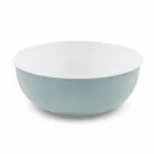 Round Countertop Sink in White and Sky Blue Enamelled Metal - Sky Viadurini