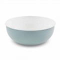 Round Countertop Sink in White and Sky Blue Enamelled Metal - Sky