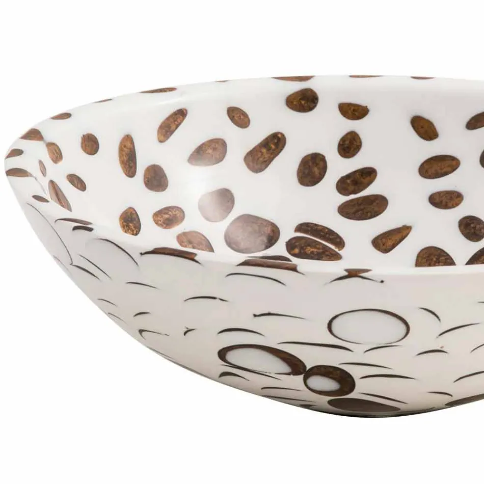 Modern round handmade countertop sink in resin, Bussi Viadurini