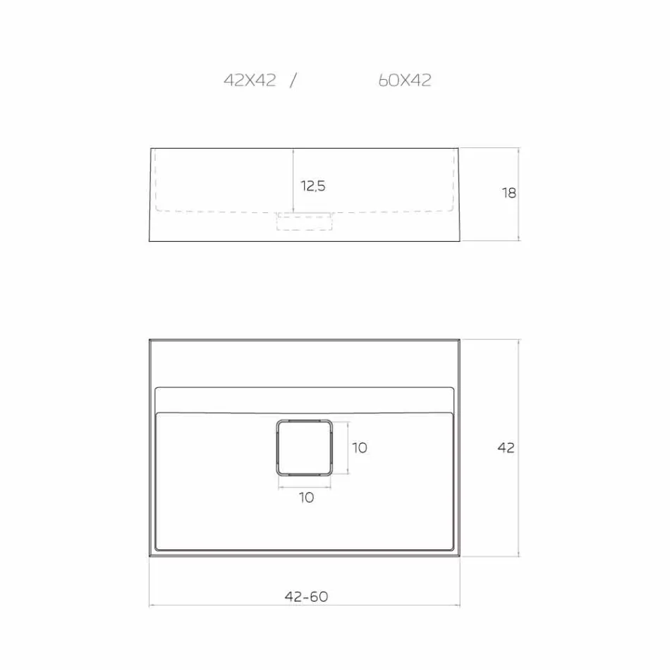 Modern design sink counter made in Italy, Lavis Viadurini