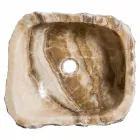 Modern countertop sink in handmade onyx stone, Buttrio Viadurini