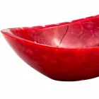Modern countertop sink in red resin handmade, Buscate Viadurini