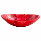 Modern countertop sink in red resin handmade, Buscate Viadurini