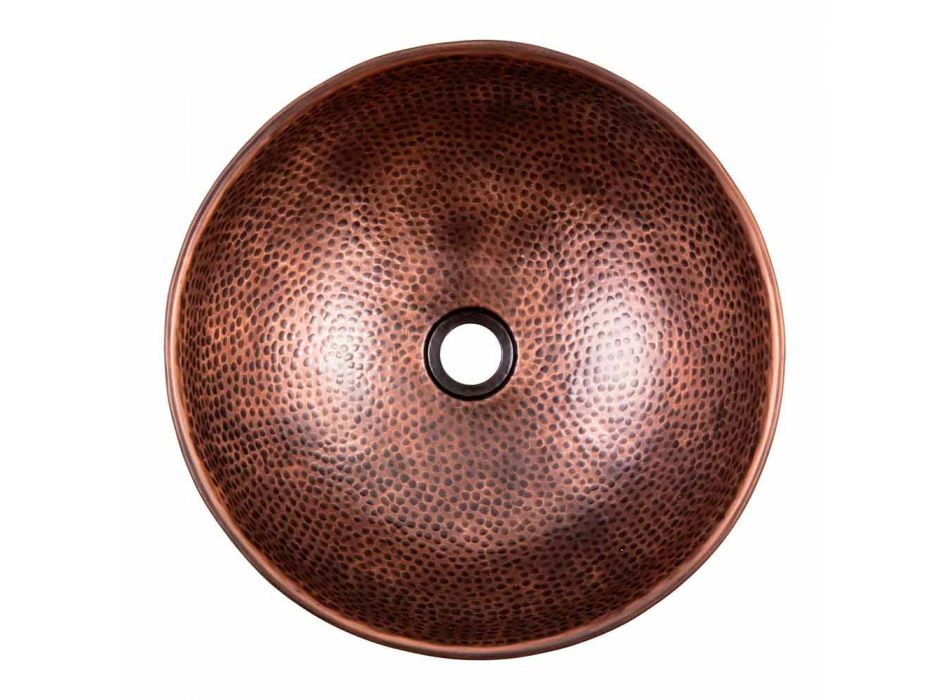 Round hand-made copper countertop sink, Palaia Viadurini