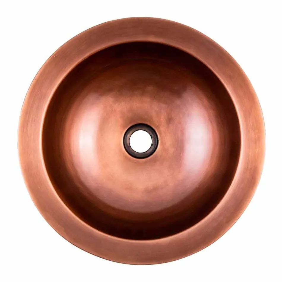 Round copper double wall sink countertop, Muros Viadurini