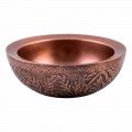 Design round countertop washbasin in copper, Muros, unique piece