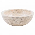 Handmade round countertop washbasin made of marble, Nibbiano 