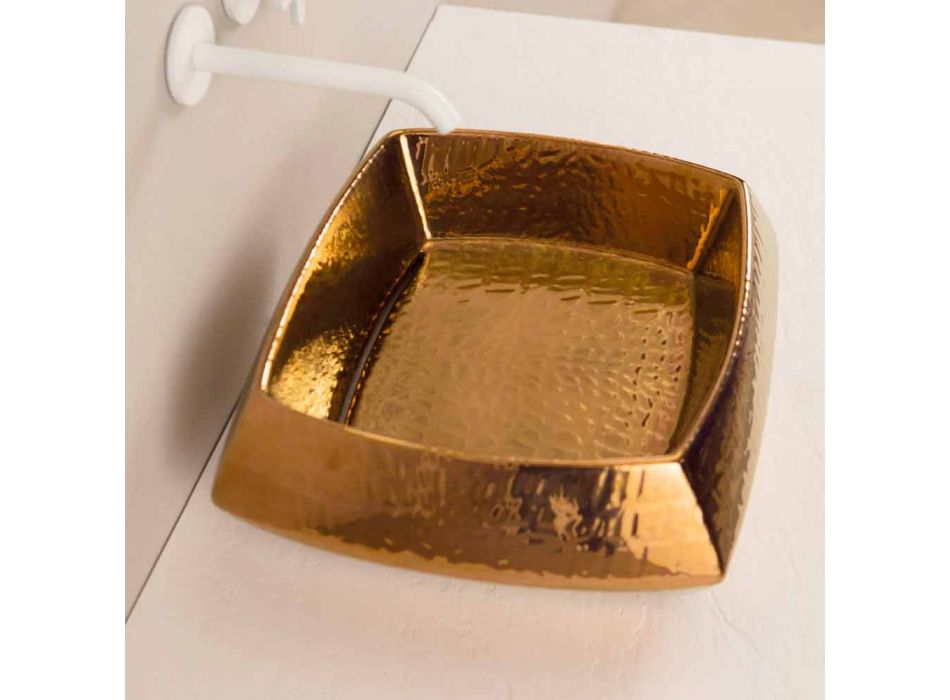 Designer washbasin in bronze ceramic made in Italy Simon