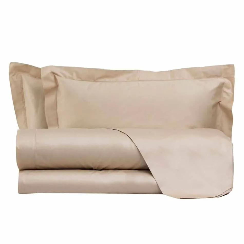 Solid Color Sheets Complete in Cotton Satin for Double Bed - Hibiscus Viadurini