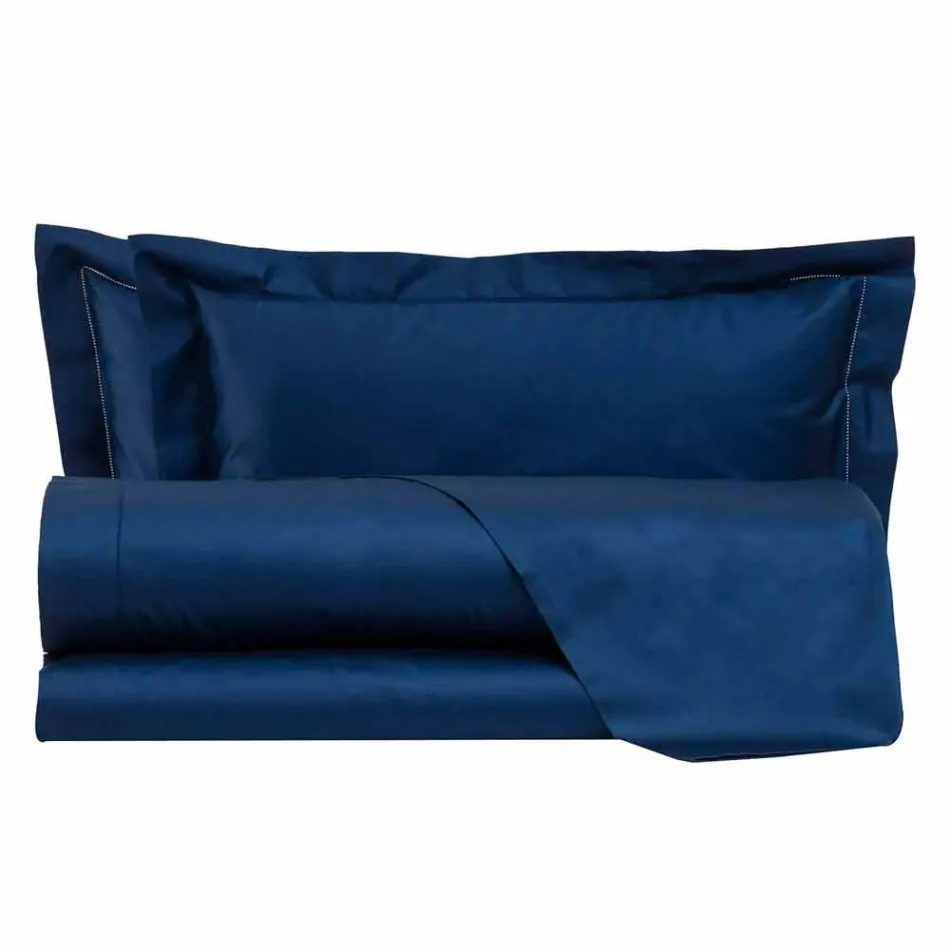 Solid Color Sheets Complete in Cotton Satin for Double Bed - Hibiscus Viadurini