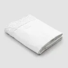 High Quality White Linen Sheet with Lace for Double Bed - Fiumana Viadurini