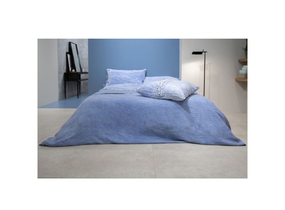 Double Fitted Sheet, Luxury Colored Linen Made in Italy - Fiumano Viadurini