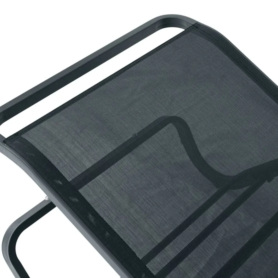 Solaya 194x65 cm Outdoor Sun Lounger in Aluminum and Textilene Viadurini