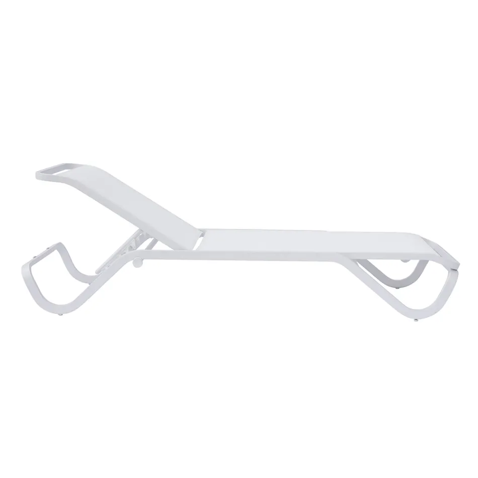 Solaya 194x65 cm Outdoor Sun Lounger in Aluminum and Textilene Viadurini