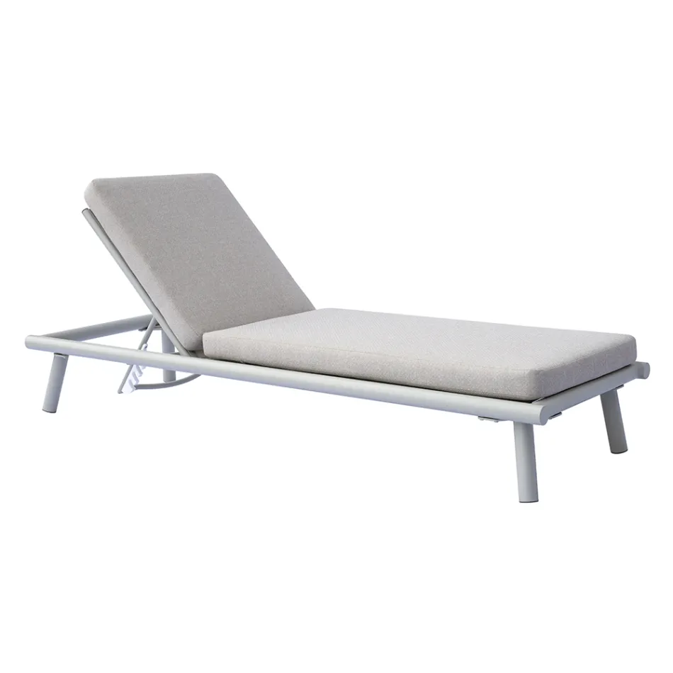 196x75 cm Outdoor Aluminum Sun Lounger with Cushion - Sundra Viadurini