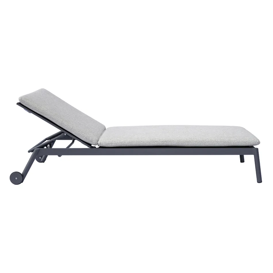 205x76 cm Outdoor Aluminum Sun Lounger with Cushion - Tessara Viadurini