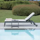 205x76 cm Outdoor Aluminum Sun Lounger with Cushion - Tessara Viadurini