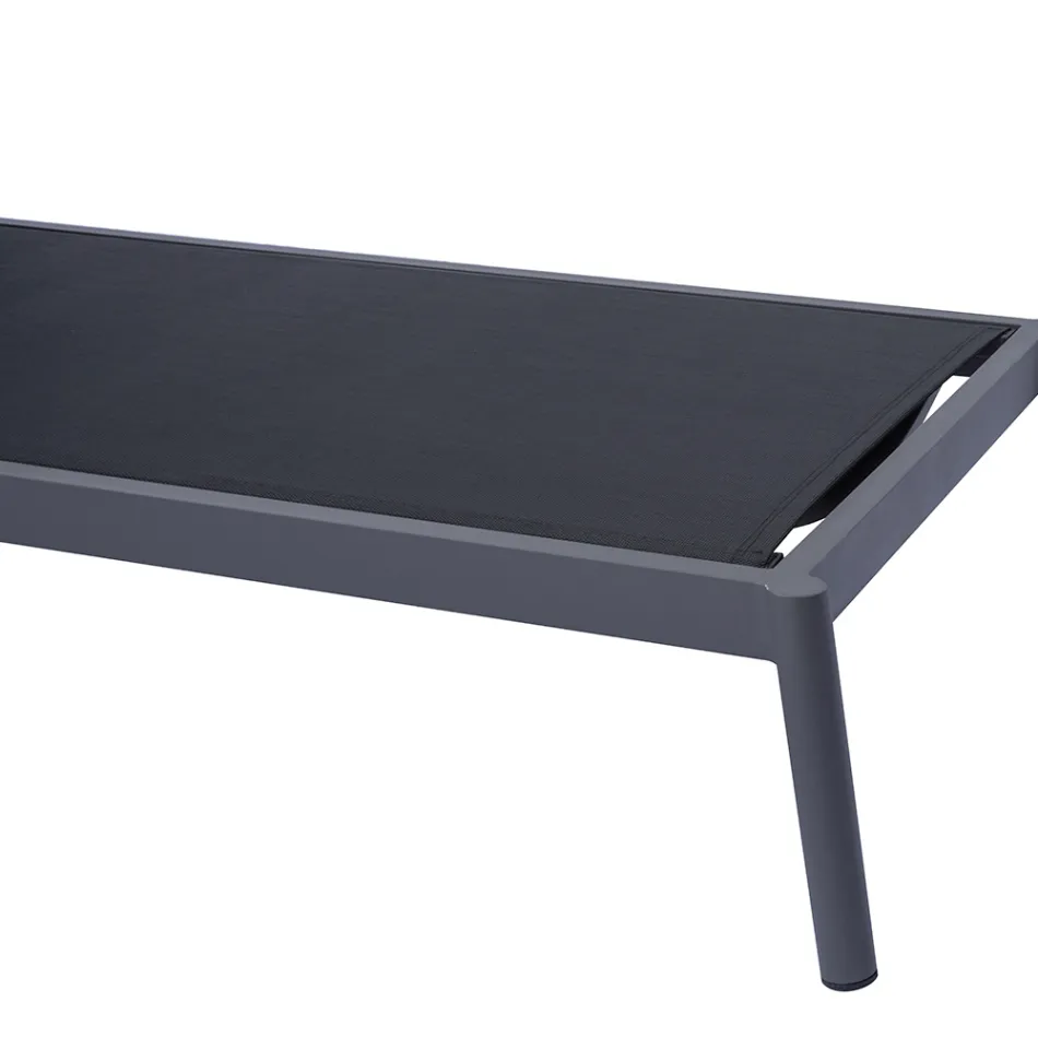 205x76 cm Outdoor Aluminum Sun Lounger with Cushion - Tessara Viadurini