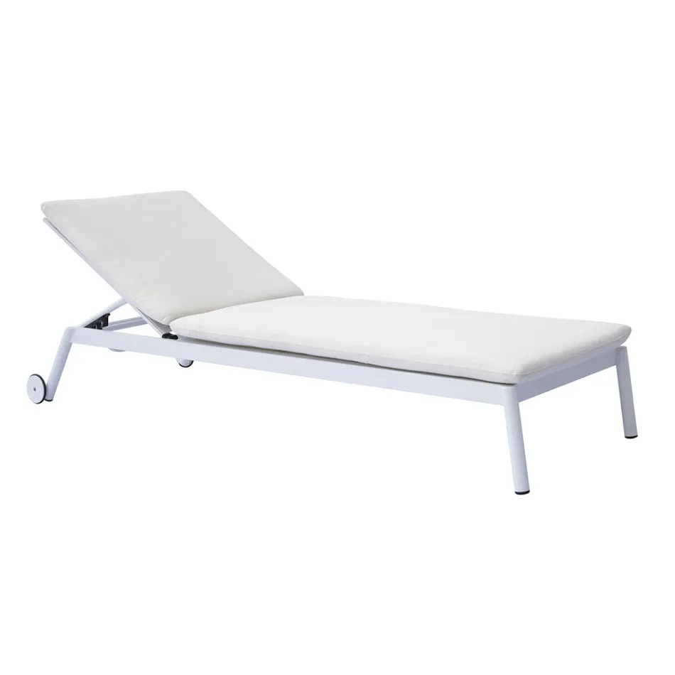 205x76 cm Outdoor Aluminum Sun Lounger with Cushion - Tessara Viadurini