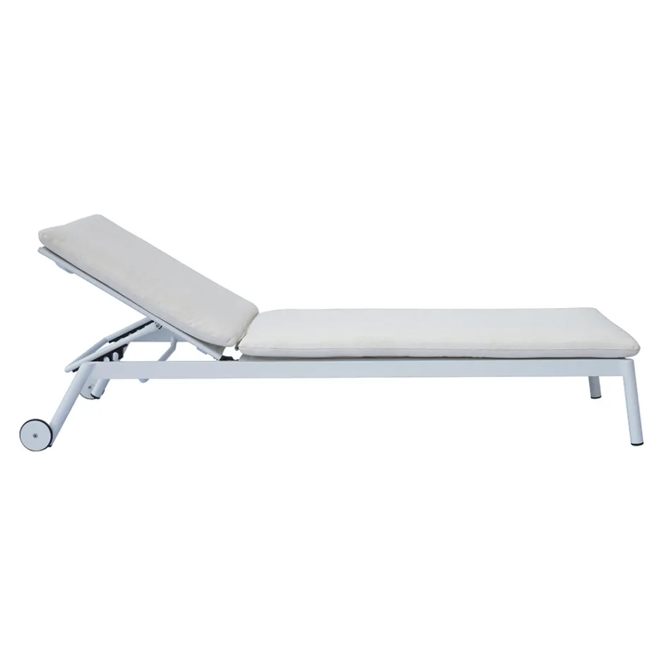 205x76 cm Outdoor Aluminum Sun Lounger with Cushion - Tessara Viadurini