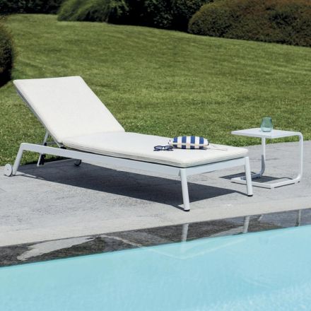 205x76 cm Outdoor Aluminum Sun Lounger with Cushion - Tessara Viadurini