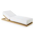 Low Outdoor Sunlounger in Teak and WaProLace Made in Italy with Cushion - Oracle