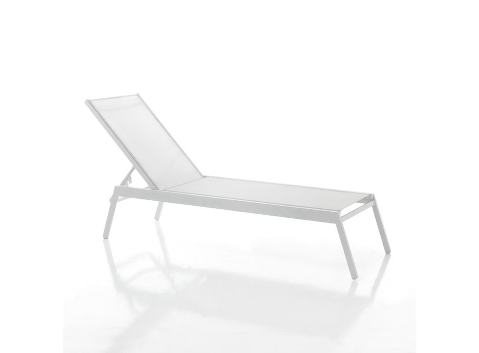 Outdoor lounger with adjustable backrest in 6 positions - Gallium Viadurini