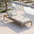 Outdoor Sunbed with Iroko Wood Structure Made in Italy - Brig