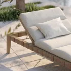 Outdoor Lounger with Teak Wood Frame Made in Italy - Briga Viadurini