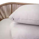 Outdoor Lounger with Teak Frame, Ropes and Cushions - Tent Viadurini