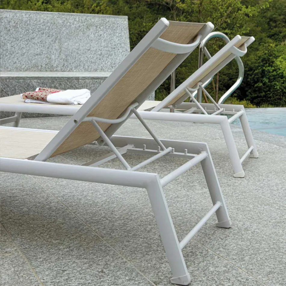 Outdoor Lounger in Aluminum with Different Finishes - Sheet Viadurini