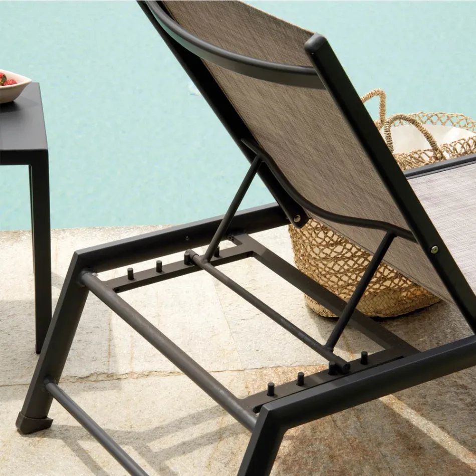 Outdoor Lounger in Aluminum with Different Finishes - Sheet Viadurini
