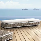 Outdoor Sunbed in Aluminum and Woven Fabric with Wheels - Reda Viadurini