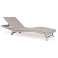 Outdoor Sunbed in Polyrattan with Wheels - Meredith
