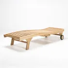 Outdoor Sunbed in Natural Teak - Yggdrasil Viadurini
