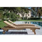 Outdoor Sunbed in Natural Teak - Yggdrasil Viadurini