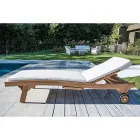 Outdoor Sunbed in Natural Teak - Yggdrasil Viadurini
