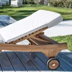 Outdoor Sunbed in Natural Teak - Yggdrasil Viadurini