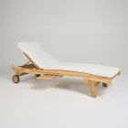 Outdoor Sunbed in Natural Teak - Yggdrasil Viadurini
