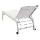 Outdoor Lounger Made of Aluminum and Textilene with 2 Wheels - Costume Viadurini